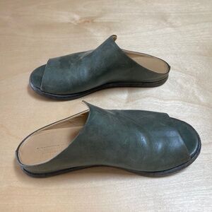 Ernesto Dolani Slides, Size 38, Blue-Grey, Leather